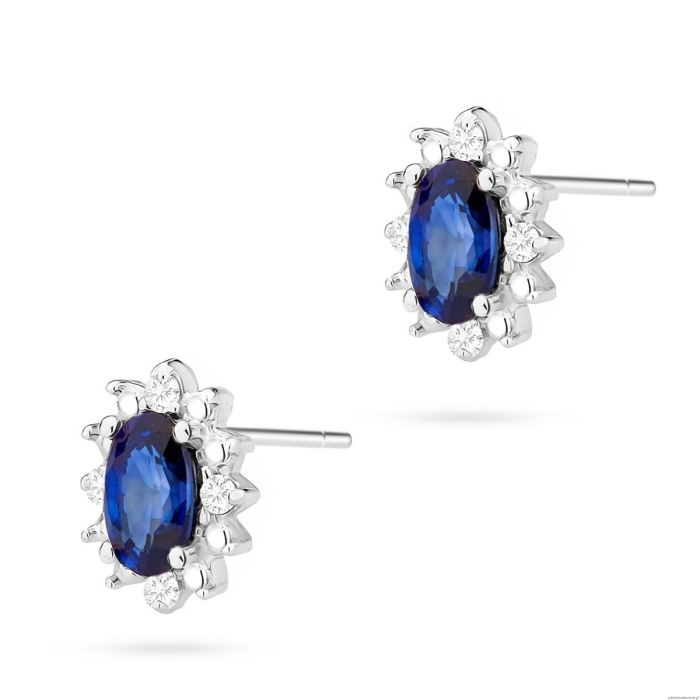 Kolczyki K0513 Szafir 2 x 0,30ct białe złoto