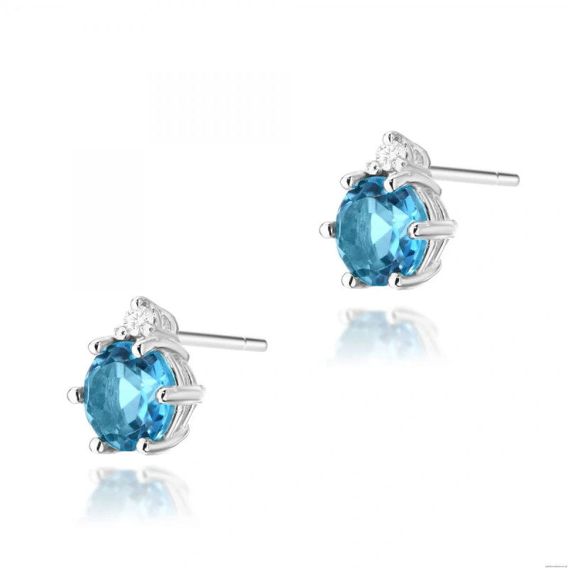 Kolczyki K0076 Topaz 2 x 0,50ct białe złoto