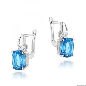 Kolczyki K0400 Topaz 2 x 2,40ct białe złoto