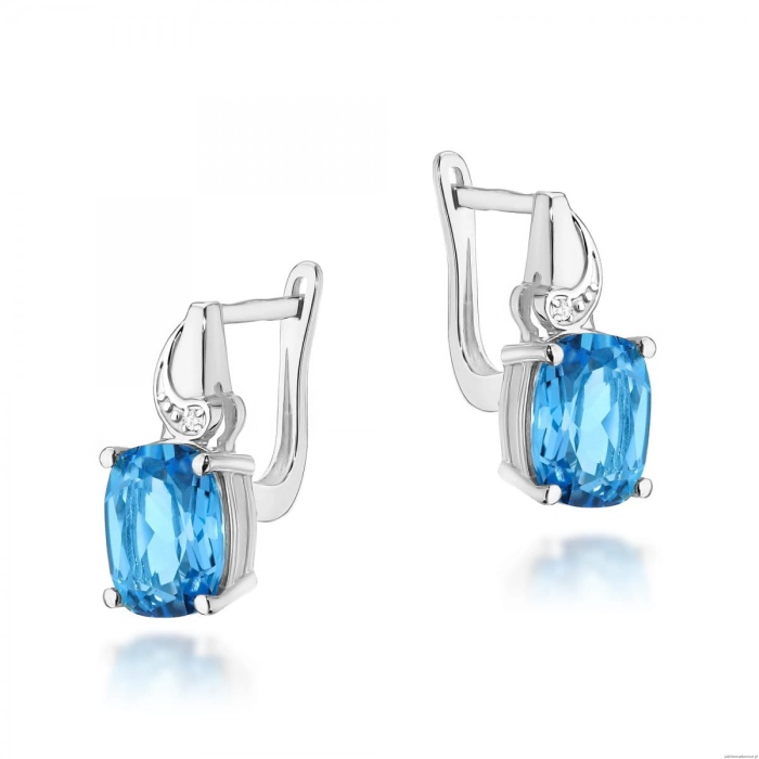 Kolczyki K0400 Topaz 2 x 2,40ct białe złoto