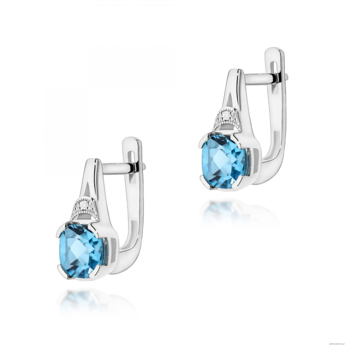 Kolczyki K0040 Topaz 2 x 1,10ct białe złoto