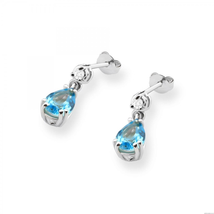 Kolczyki K0006 Topaz 2 x 0,90ct białe złoto