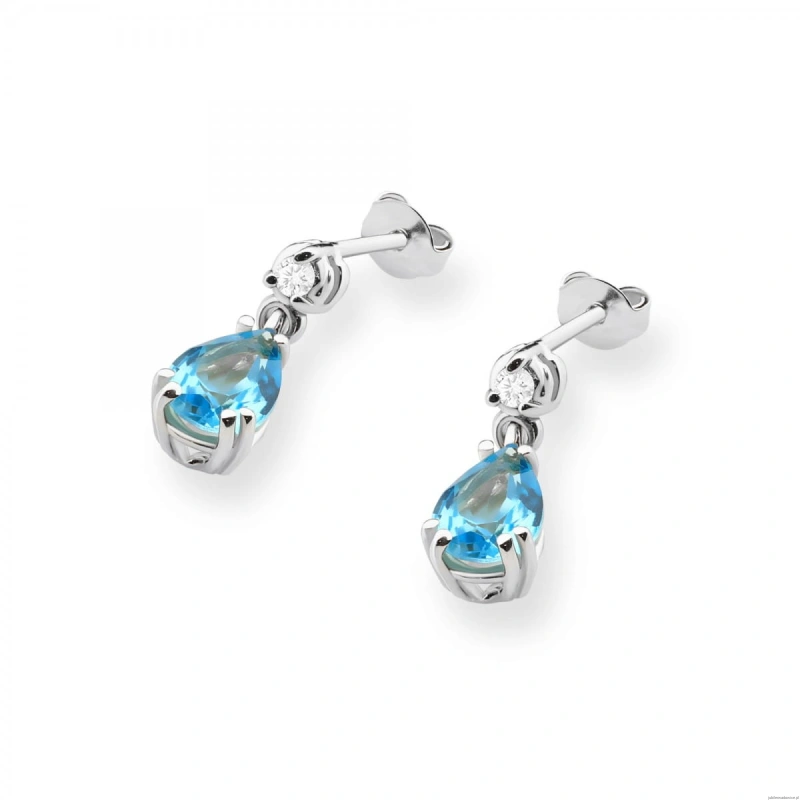 Kolczyki K0006 Topaz 2 x 0,90ct białe złoto