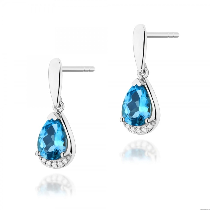 Kolczyki K0051 Topaz 2 x 1,40ct białe złoto