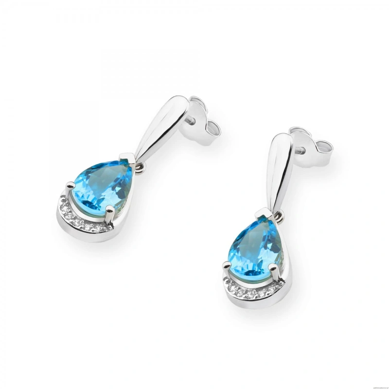 Kolczyki K0051 Topaz 2 x 1,40ct białe złoto