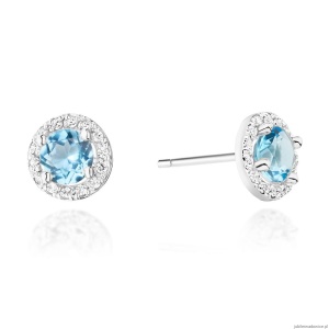Kolczyki K0509 Topaz 2 x 0,50ct białe złoto