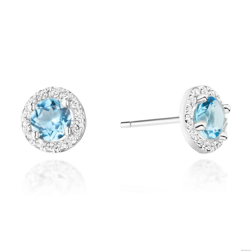Kolczyki K0509 Topaz 2 x 0,50ct białe złoto