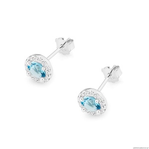 Kolczyki K0509 Topaz 2 x 0,50ct białe złoto