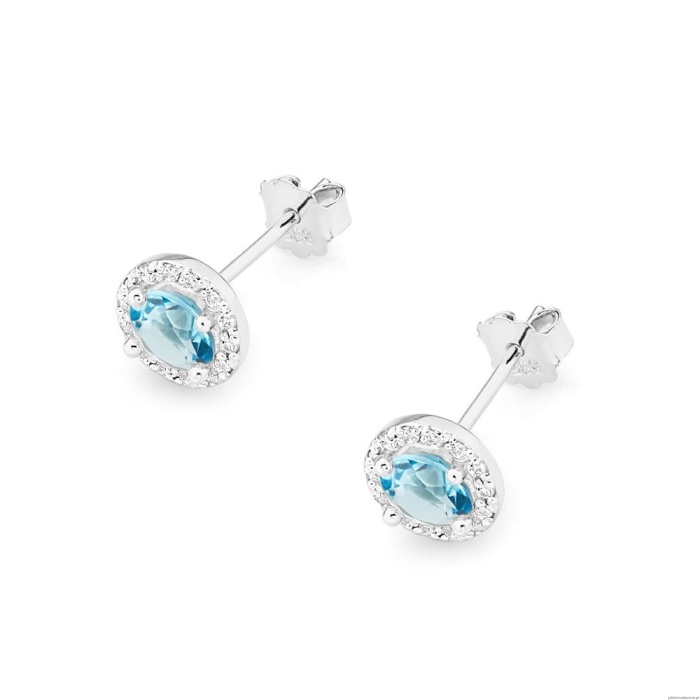 Kolczyki K0509 Topaz 2 x 0,50ct białe złoto