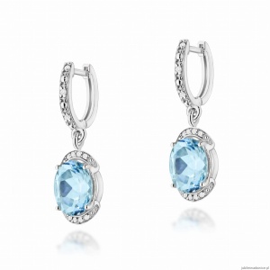Kolczyki K0150 Topaz 2 x 3,00ct białe złoto