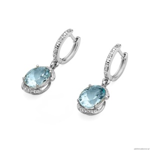 Kolczyki K0150 Topaz 2 x 3,00ct białe złoto