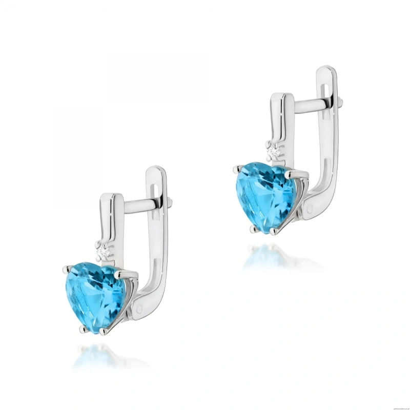 Kolczyki K0002 Topaz 2 x 1,20ct białe złoto