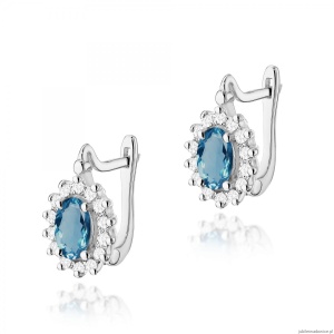Kolczyki K0182 Topaz London Blue 2 x 0,50ct białe złoto