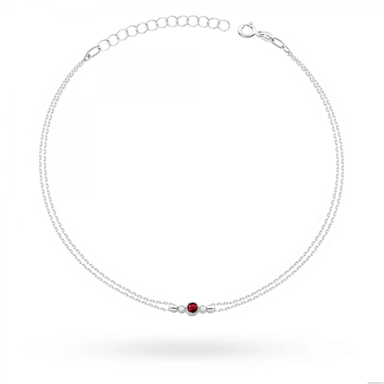 Bransoletka B005 Rubin 0,15ct białe złoto