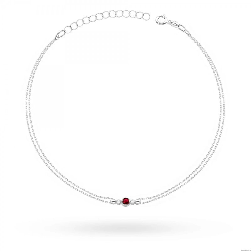 Bransoletka B005 Rubin 0,15ct białe złoto