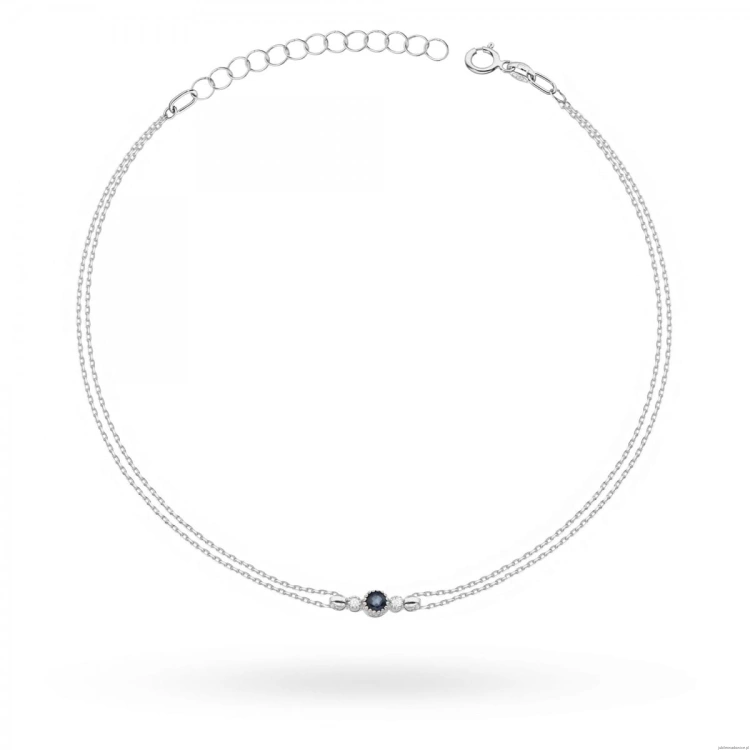Bransoletka B005 Szafir 0,15ct białe złoto