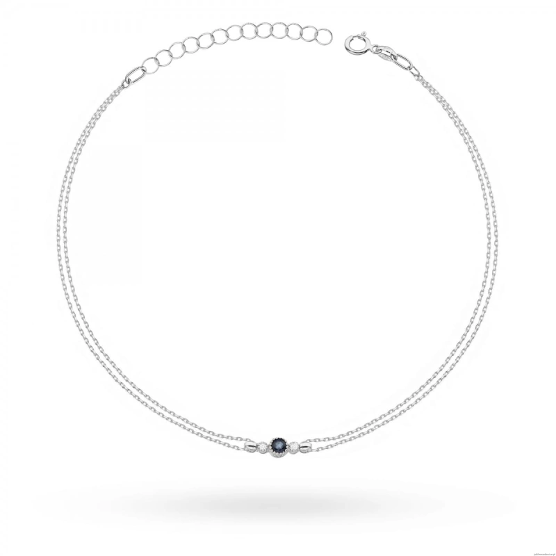 Bransoletka B005 Szafir 0,15ct białe złoto