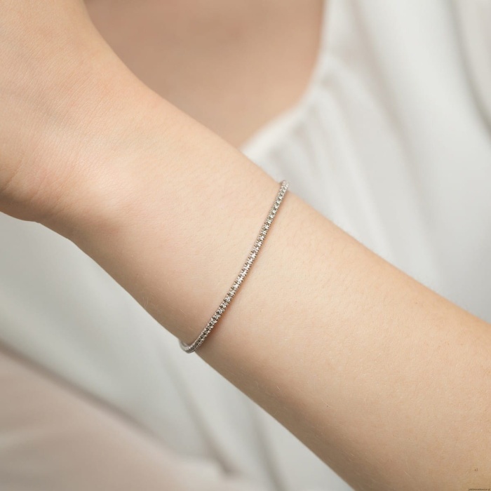 Bransoletka B39150 z diamentami białe złoto