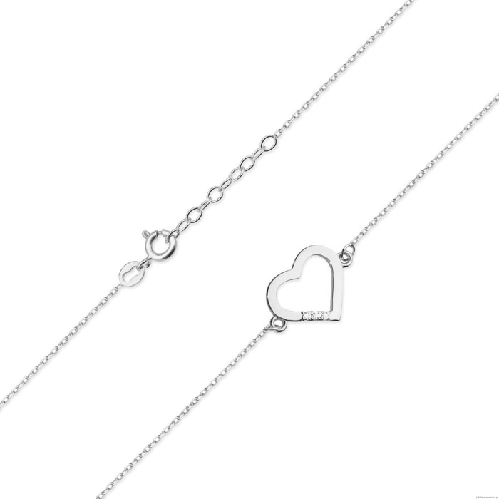 Bransoletka B008 z diamentami białe złoto