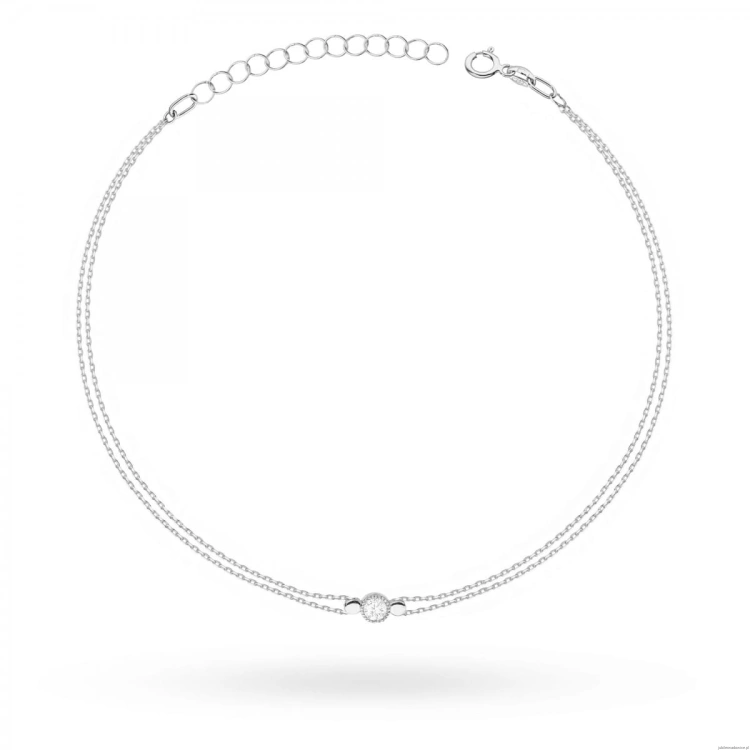 Bransoletka B004 Diament 0,10ct białe złoto