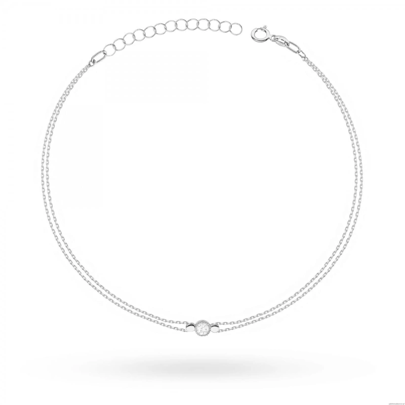 Bransoletka B004 Diament 0,10ct białe złoto