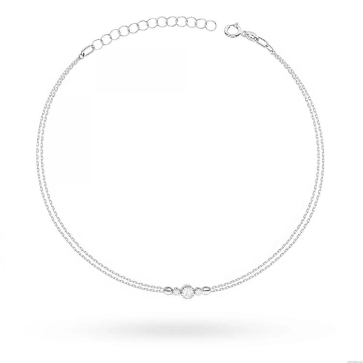 Bransoletka B003 Diament 0,10ct białe złoto
