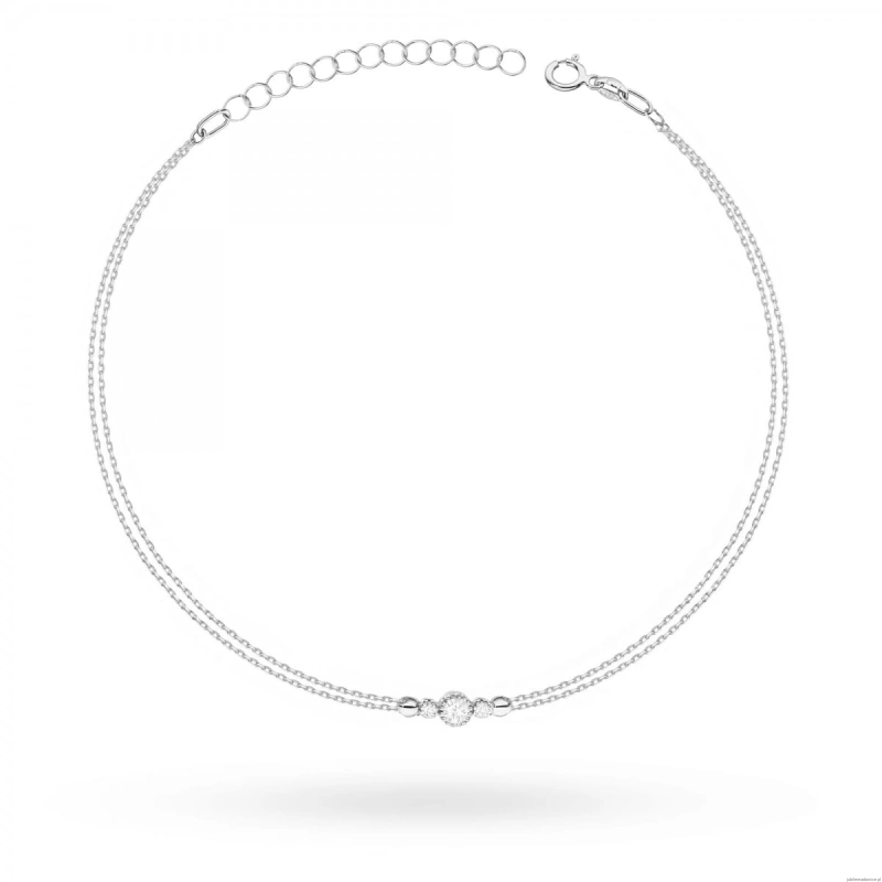 Bransoletka B003 Diament 0,10ct białe złoto