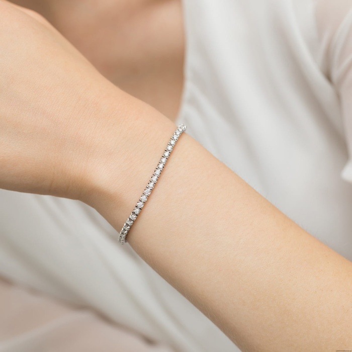 Bransoletka B39150 z diamentami białe złoto