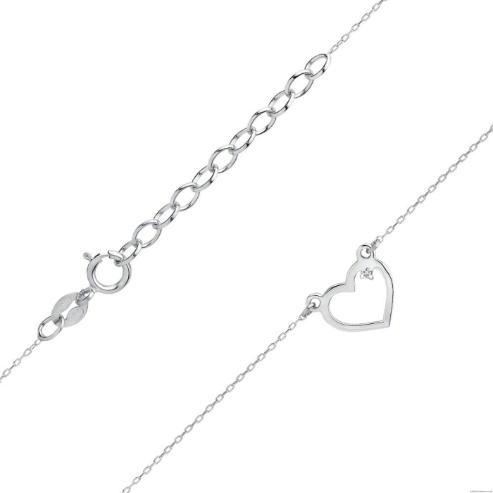 Naszyjnik C034 z diamentami białe złoto