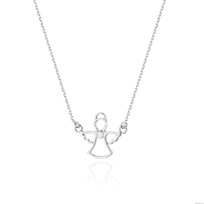 Naszyjnik C044 z diamentami białe złoto