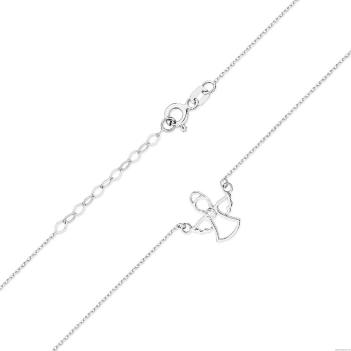 Naszyjnik C044 z diamentami białe złoto