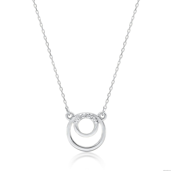 Naszyjnik C033 z diamentami białe złoto