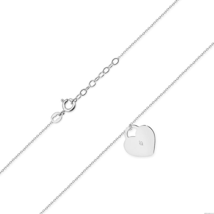 Naszyjnik C015 z diamentami białe złoto