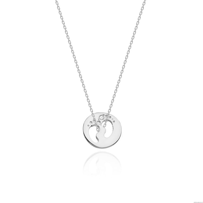 Naszyjnik C005 z diamentami białe złoto