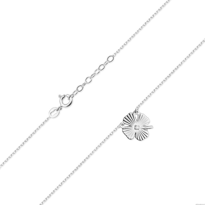 Naszyjnik C021 z diamentami białe złoto