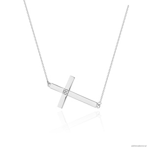 Naszyjnik C010 z diamentami białe złoto