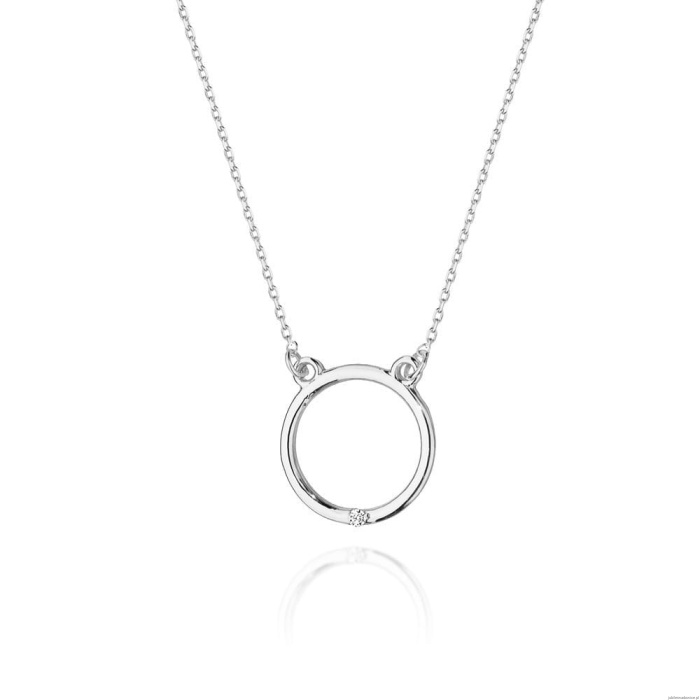 Naszyjnik C028 z diamentami białe złoto