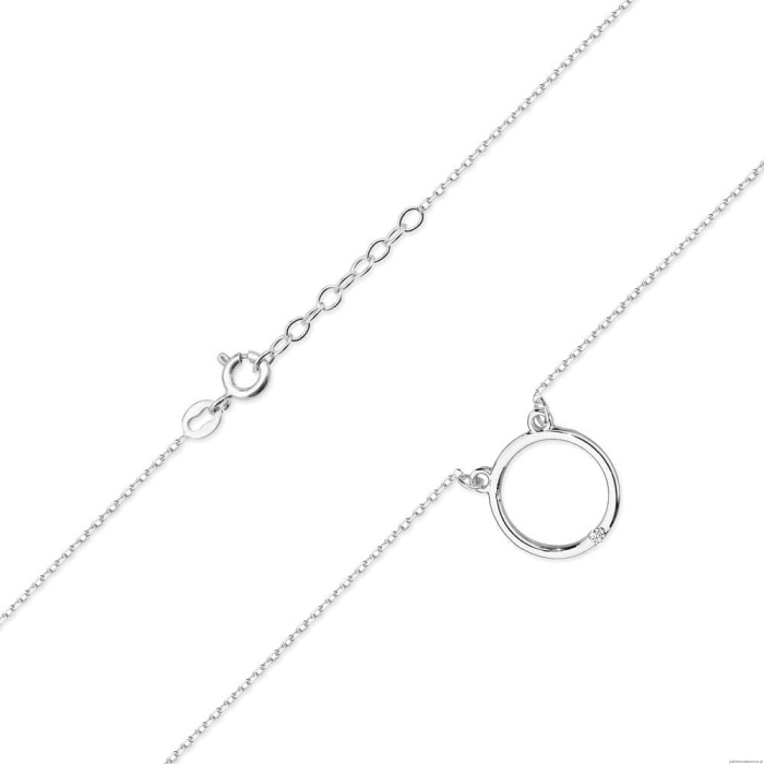 Naszyjnik C028 z diamentami białe złoto