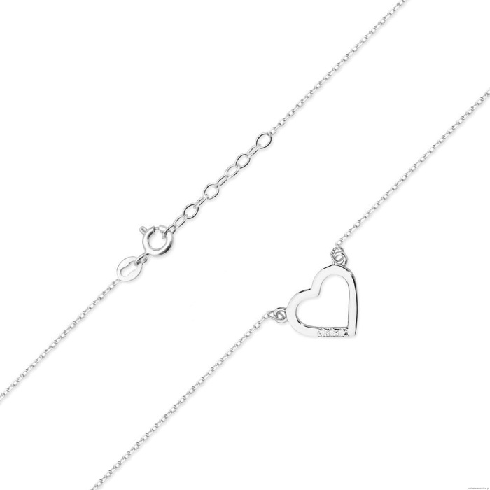 Naszyjnik C026 z diamentami białe złoto