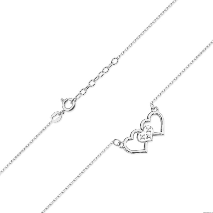 Naszyjnik C024 z diamentami białe złoto