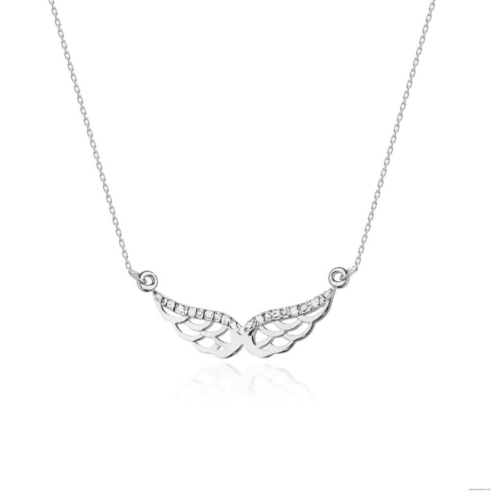 Naszyjnik C001 z diamentami białe złoto