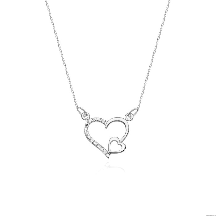 Naszyjnik C003 z diamentami białe złoto