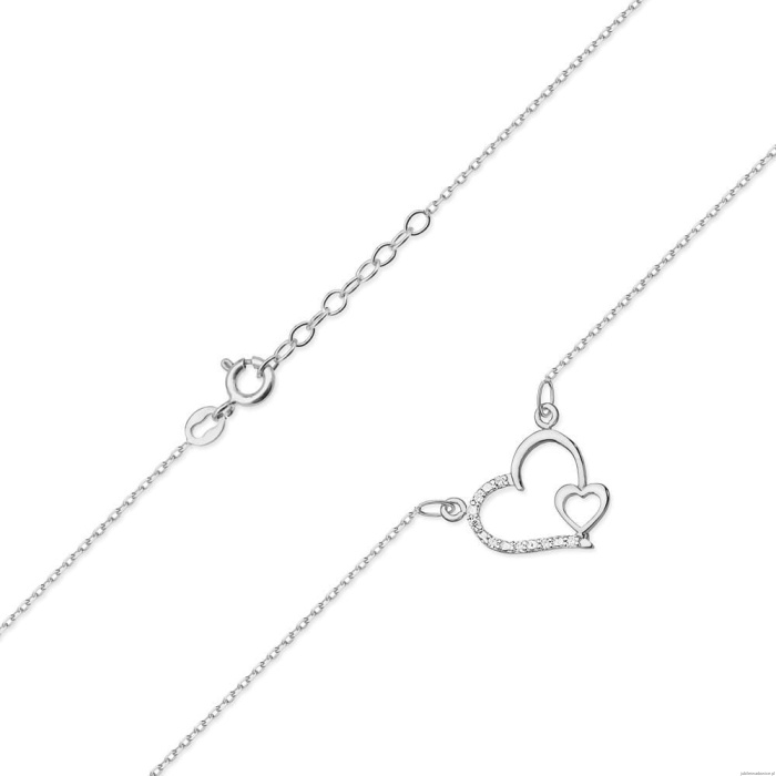 Naszyjnik C003 z diamentami białe złoto