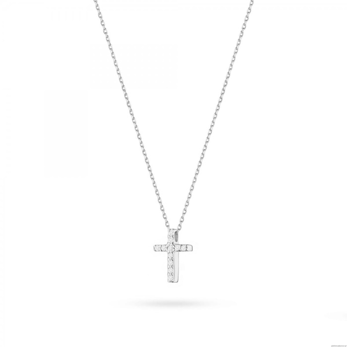 Naszyjnik C066 z diamentami białe złoto