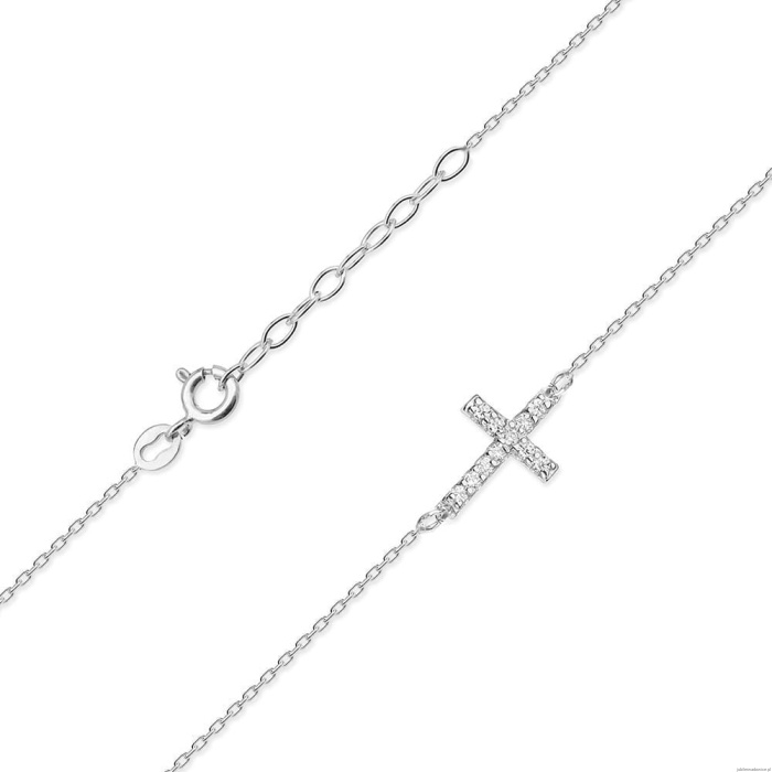 Naszyjnik C006 z diamentami białe złoto