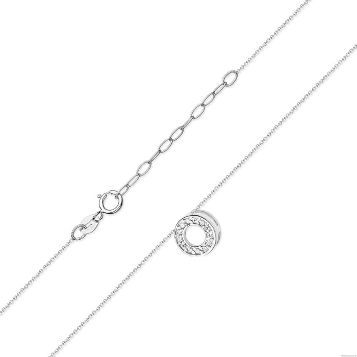 Naszyjnik C014 z diamentami białe złoto