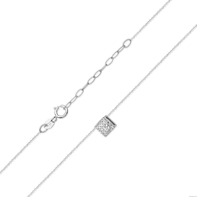 Naszyjnik C013 z diamentami białe złoto