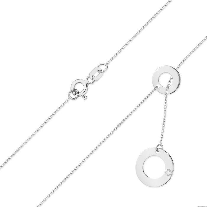 Naszyjnik C045 z diamentami białe złoto