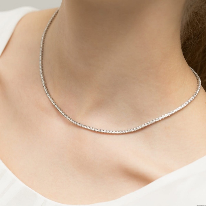 Naszyjnik N45056 z diamentami białe złoto