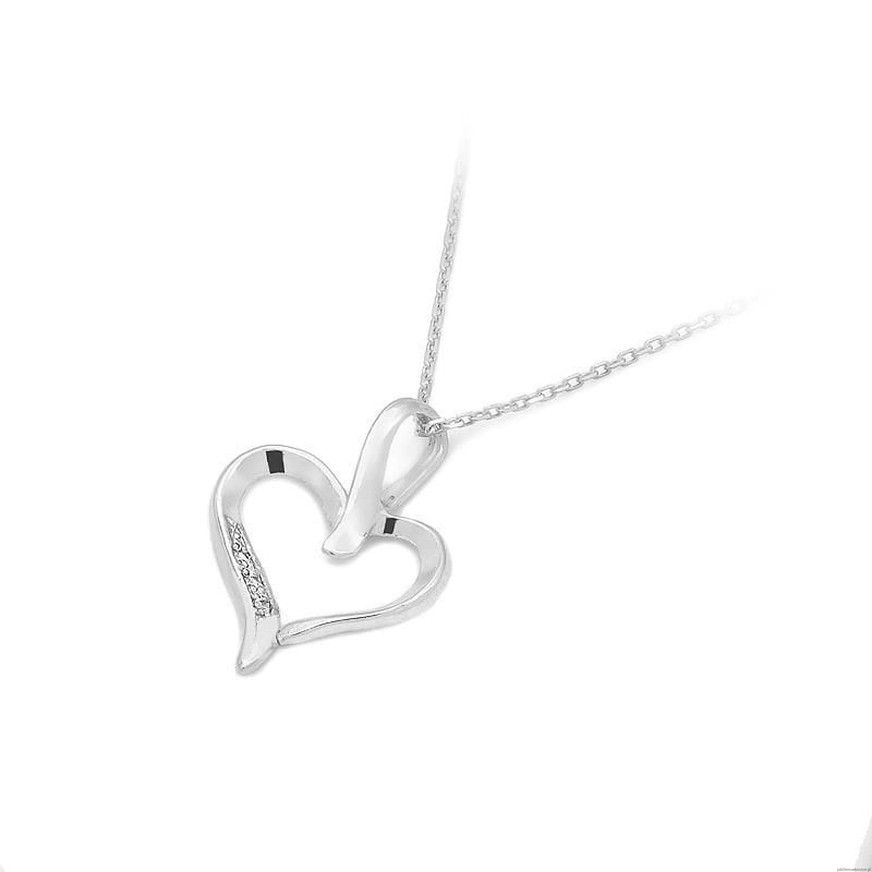 Zawieszka S006 z diamentami białe złoto